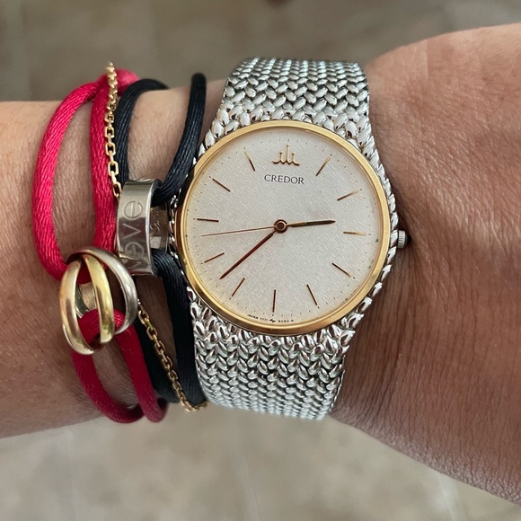 Credor  18k bezel Seiko unisex watch - Picture 9 of 9